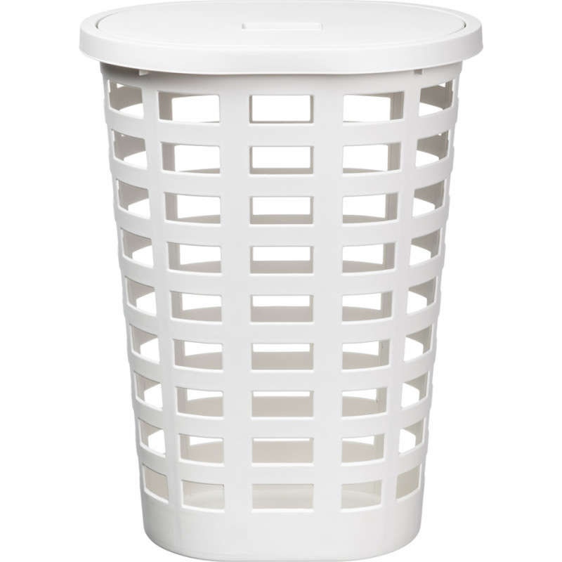 NHG Veļas grozs Boston 54L ovāls ar vāku, balts