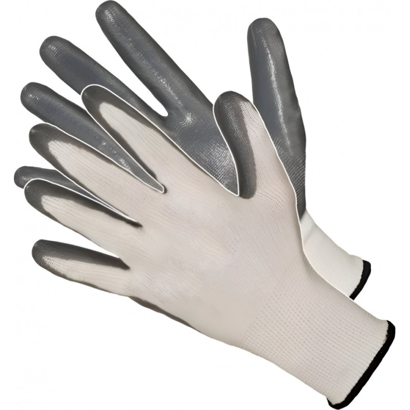 Besk Cimdi poliester ar nitrila pārkl.  7.izm pelēkas