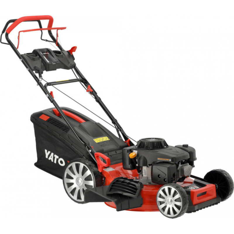 Yato Pašgājējs benzīna zāles pļāvējs 56 cm, YT-85537, YATO, 224cc motors, 4 funkcijas, 8-stāvu augstuma regulēšana