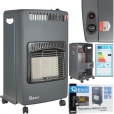 Geko Iekštelpu gāzes sildītājs 4.2 kW, GEKO, G80436, ar reduktoru un šļūteni