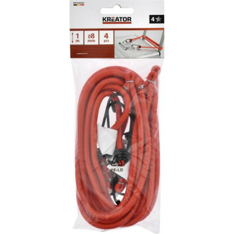 Kreator Bagāžas gumijas Ø 8MM, 100CM - 4 PCS