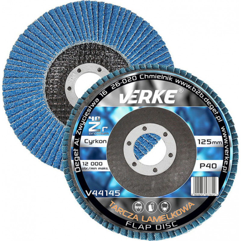 Verke Slīpējamais disks lapiņu 125mm G40 cirkonijs  V44145 Verke