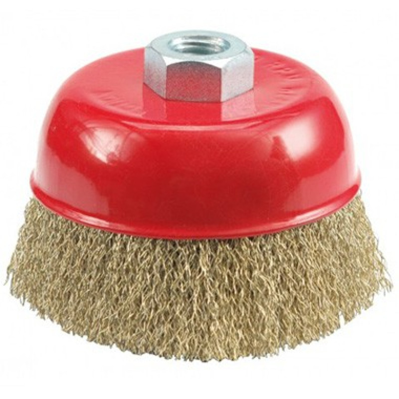 Vorel Koniskā birste ar skrūvi M14, 100mm misiņa sari, VOREL