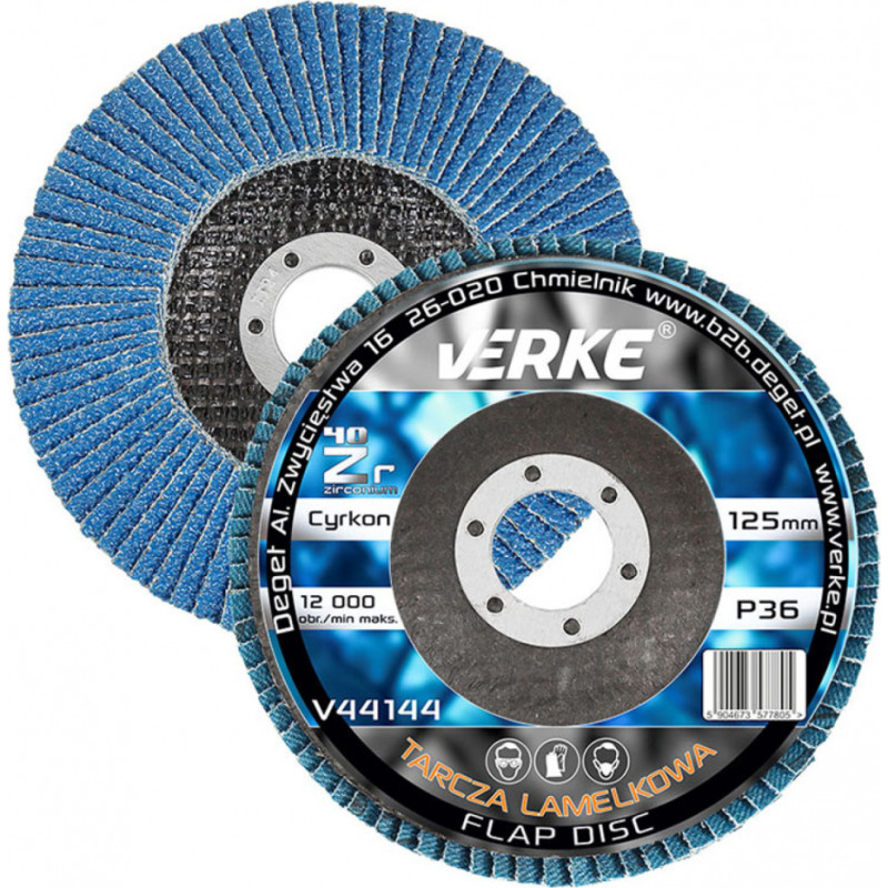 Verke Slīpējamais disks lapiņu 125mm G36 cirkonijs V44144 Verke