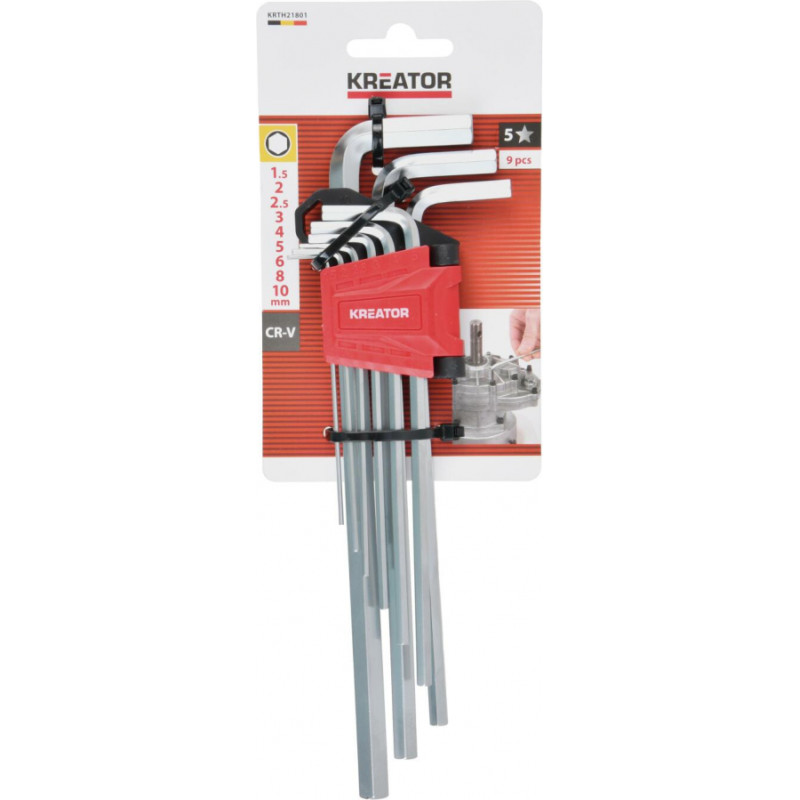 Kreator Seškanšu atslēgu komplekts 1,5-10 mm, 9 gab. KREATOR KRTH21801