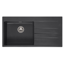 Reginox virtuves izlietne Breda 10, viena bļoda ar plauktu, 1000x500 mm, kreisā puse, black silvery