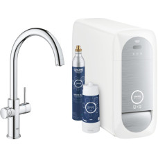 Grohe virtuves izlietnes maisītājs ar filtru Grohe Blue Home, C-veida iztece, hroms