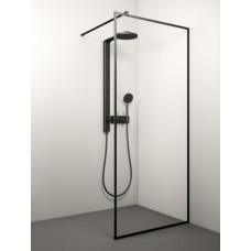 Stikla Serviss dušas siena Kaira Black alu, 1100 mm, h=2000, melns/caurspīdīgs stikls