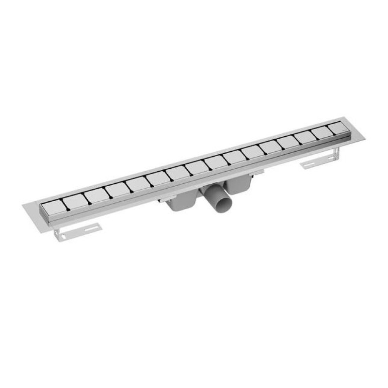 Ravak dušas kanāls 10°, 750 mm, ar sienas flanci, nerūsējošais tērauds