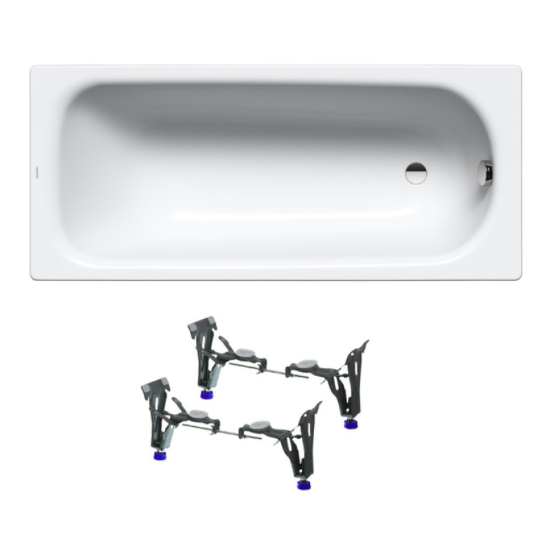 Kaldewei vanna Saniform Plus, 1600x750 mm, ar kājām 5030, balta tērauda