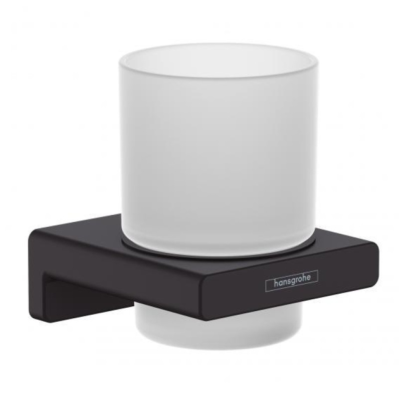 Hansgrohe glāze ar turētāju AddStoris Q, matēta melna