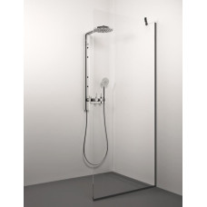 Stikla Serviss dušas siena Conforto Cor Black, 1000 mm, h=2000, melns/caurspīdīgs stikls