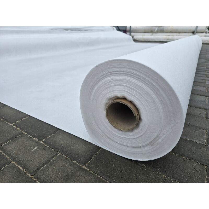 Ģeotekstils PES 150 g/m², balts 4 × 50 m | Ceļiem un stāvvietām / rullis