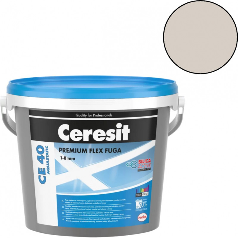Ceresit CE 40 Elastīgs flīžu šuvotājs, sudrabpelēks (04), 2kg