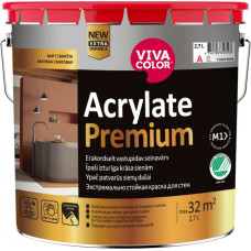 Vivacolor Acrylate Premium A  Mitrumizturīga iekšdarbu krāsa ar pretpelējuma piedevām, matēta, 2.7L