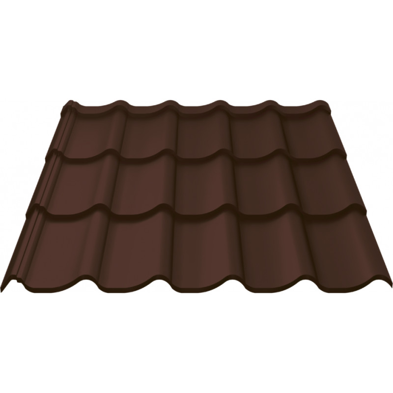 Ruukki Monterrey FEB Forma 40 (Pusmatēts) metāla jumta segums 0.5mm, RR887/Šokolādes brūns, TS44-350-1100