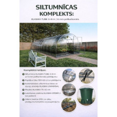 Siltumnīcas komplekts KLASIKA TUBE 3x8m ar 6mm pārklājumu + Papildus lūka + Automātiskais lūkas atvērējs + Plaukts + Laistīšanas sistēma + Ūdens tvertne 310l  un paaugstinājumu 4751045530798 / gab