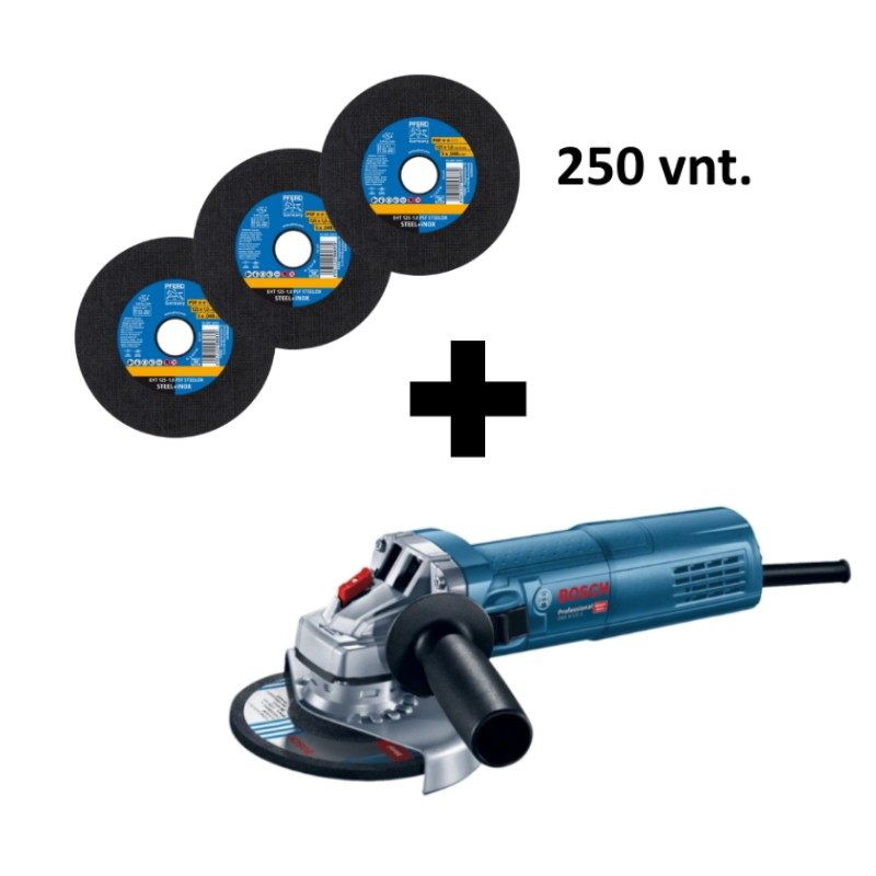 Pferd Metalo pjovimo diskų rinkinys PFERD EHT Ø125x1,0mm A60 P PSF-INOX su priedu