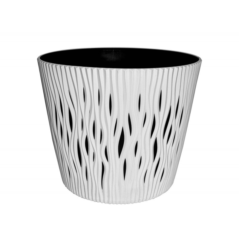 Prosperplast Puķu pods Sandy Round 16x19cm, balts