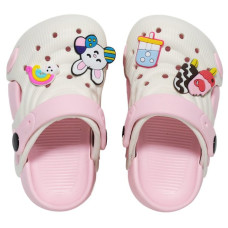 Besk Dārza čības bērnu 28-29.izmērs baltas ar gaiši rozā malu