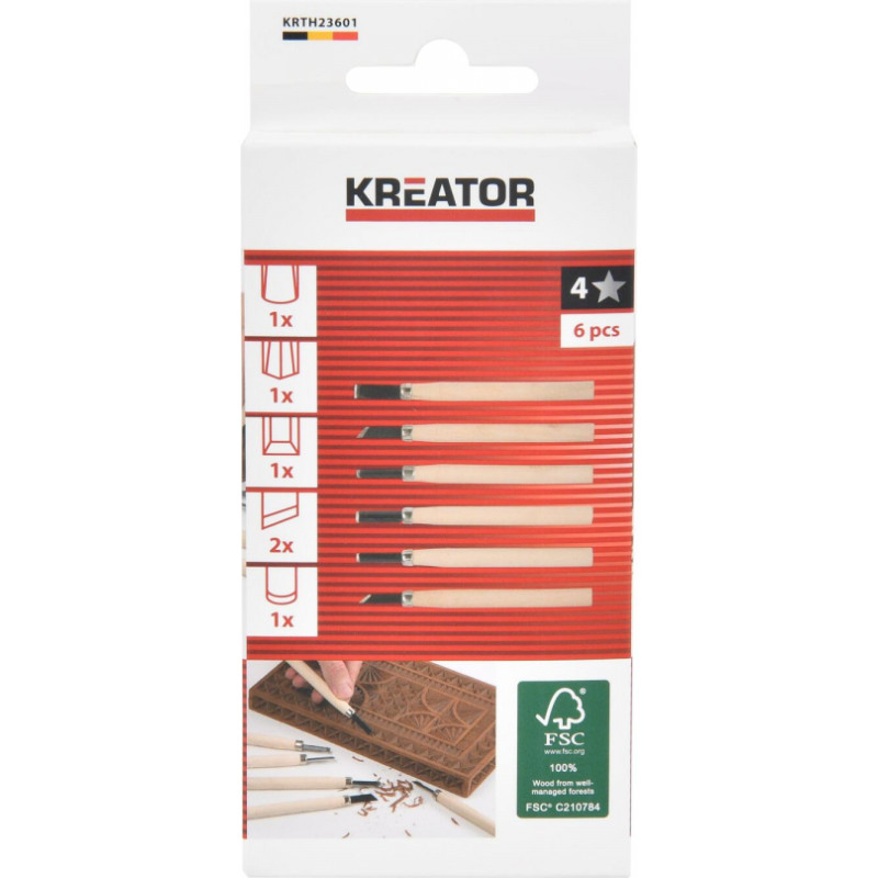 Kreator Kaltiņu komplekts kokam (6gab.) KREATOR KRTH23601