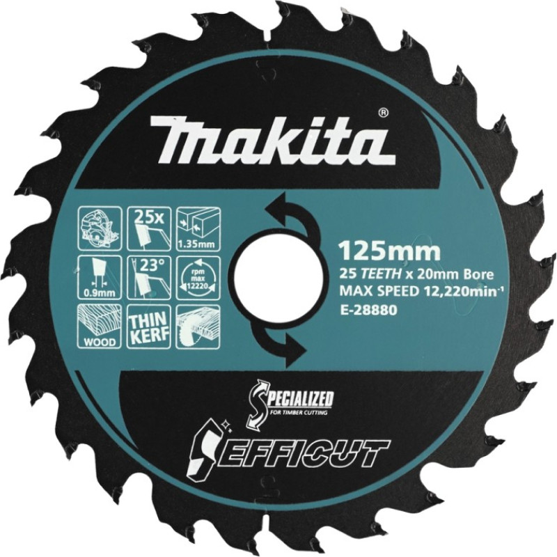 Makita Accessories Griešanas disks kokam MAKITA Efficut 125x20x1,35mm 25T