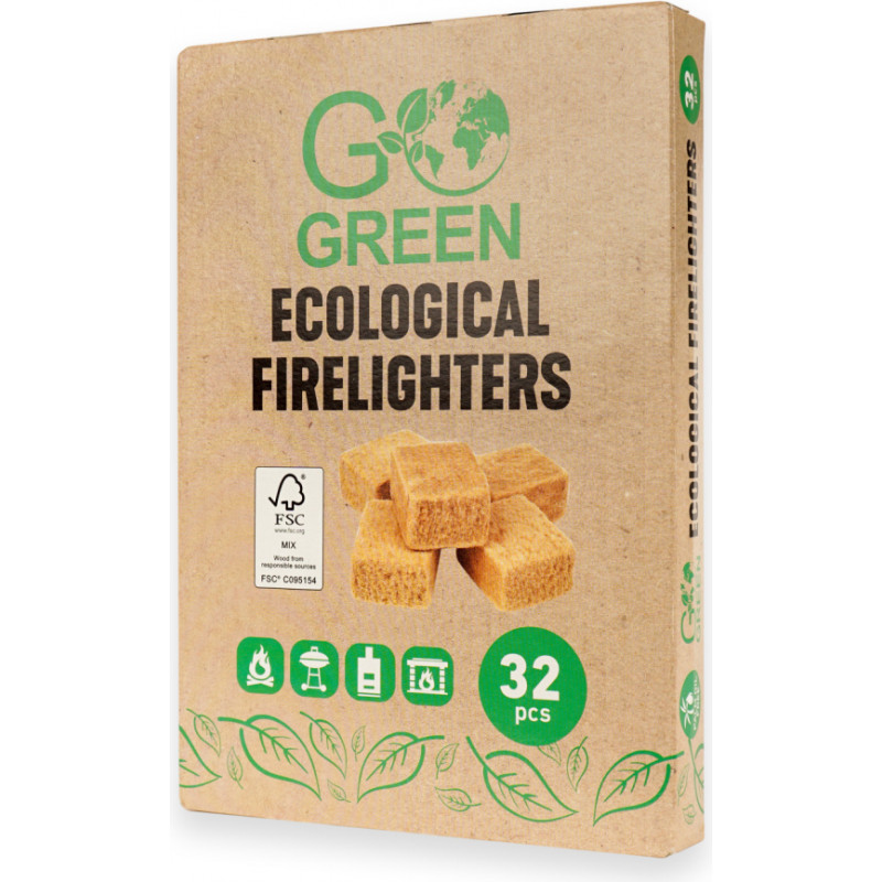 Gogreen Ekoloģiskie aizdedzināšanas kubiņi 32gab. 1901116 GOGREEN