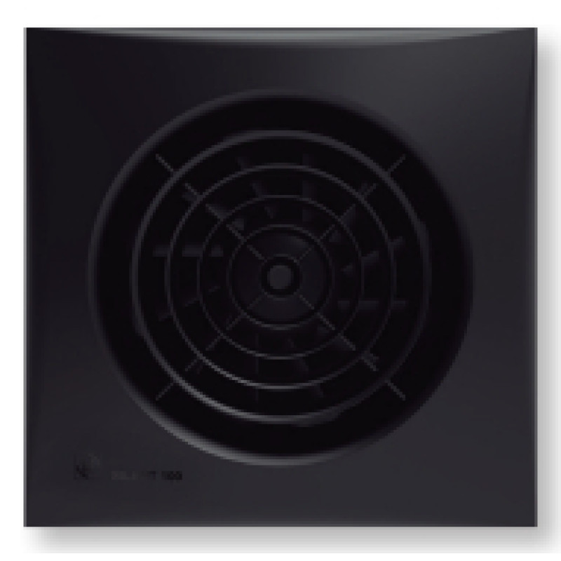 Soler & Palau ventilators SILENT 100 CZ MATT BLACK ar gultņa motoru un vārstu