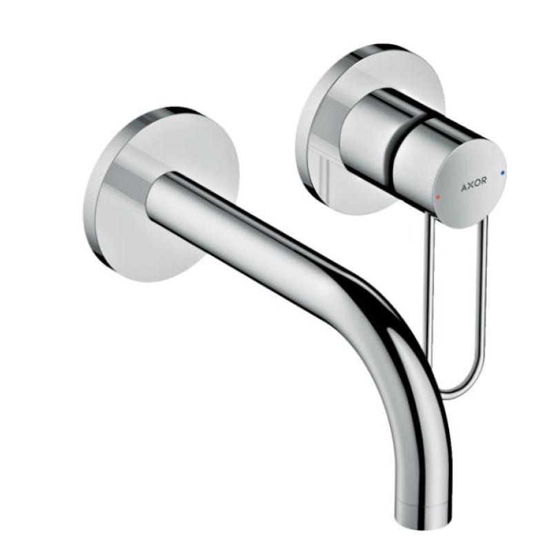 Hansgrohe iebūvējamā izlietnes maisītāja Axor Uno virsapmetuma daļa, 2 caurumu, iztece 165 mm, no sienas, hrom