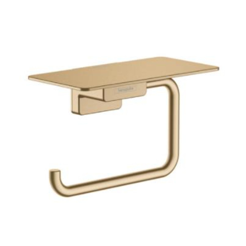 Hansgrohe tualetes papīra turētājs ar plauktiņu AddStoris Q, brushed bronze