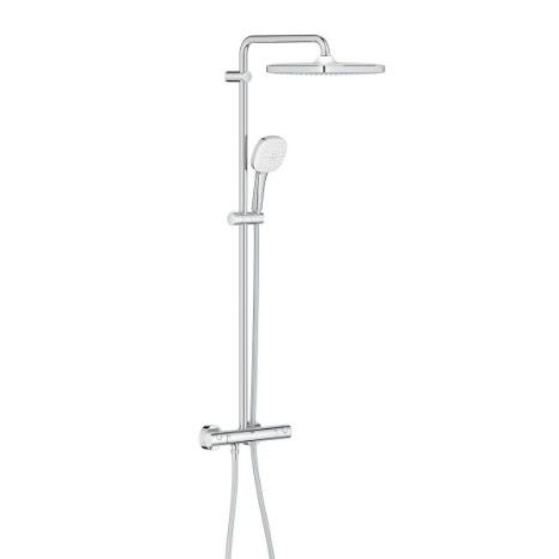 Grohe dušas sistēma ar termostatu Tempesta 250 Cube, ar rokas dušu Tempesta 110, hroms