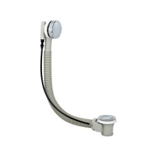 Remer vannas izplūde ar  pārplūdi, bez sifona daļas, L=580 mm, plastmasa, balts/hroms