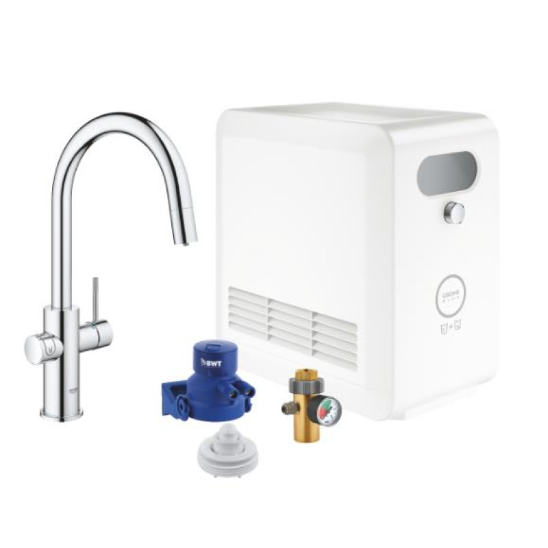 Grohe virtuves izlietnes maisītājs Grohe Blue Professional, C-veida iztece, hroms