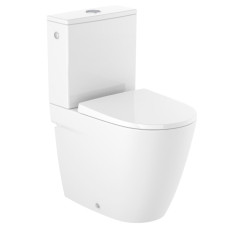 Roca pods ar QR/SC vāku Ona compact rimless, universāls izvads, pievads no apakšas, balts