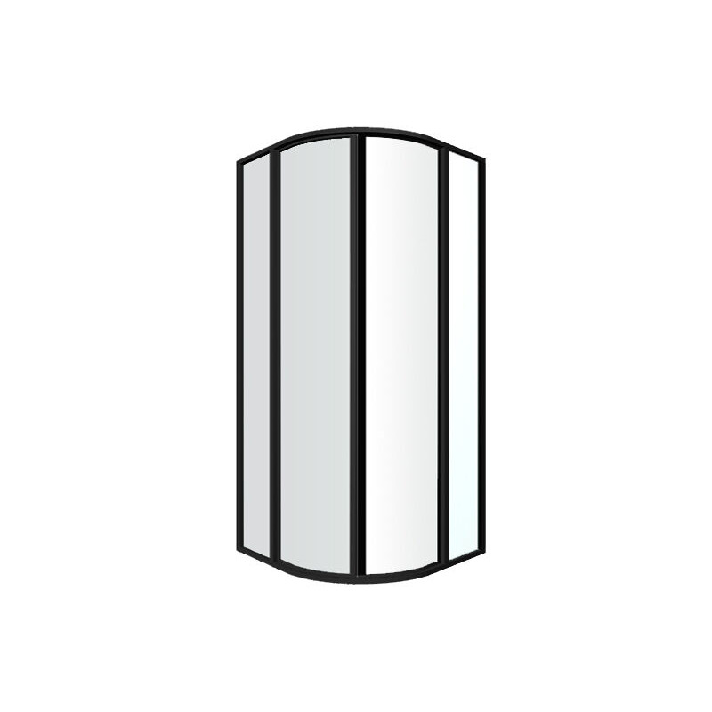 Ravak dušas stūris SKCP4, 900x900 mm, h=1950, r=500, melns/caurspīdīgs stikls