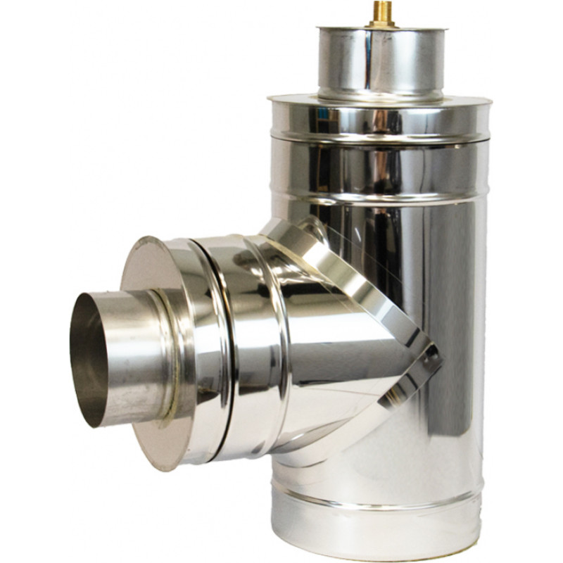 Dumvadu Meistars T-gabals ar tīrāmo lūku un kondensāta savācēju DN150/250, izolācija 50mm