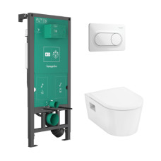 Hansgrohe komplekts-pods ar QR/SC vāku EluPura Original S, rāmis iFrame, taustiņš Original S, balts