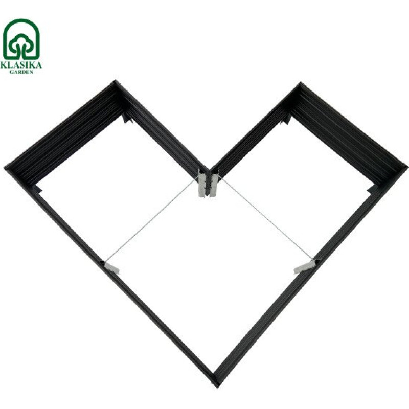 Paaugstinātā dārza dobe KLASIKA Woodlook L – formas, pelēka: 146x146x30 cm / gab