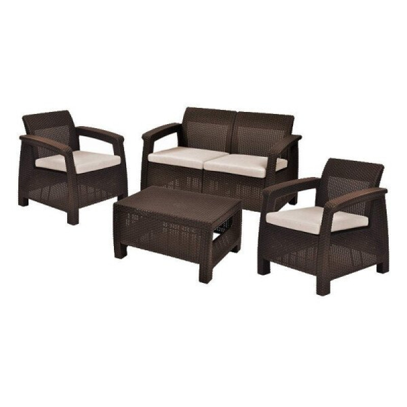 Dārza mēbeļu komplekts KETER Corfu set, brūns / gab