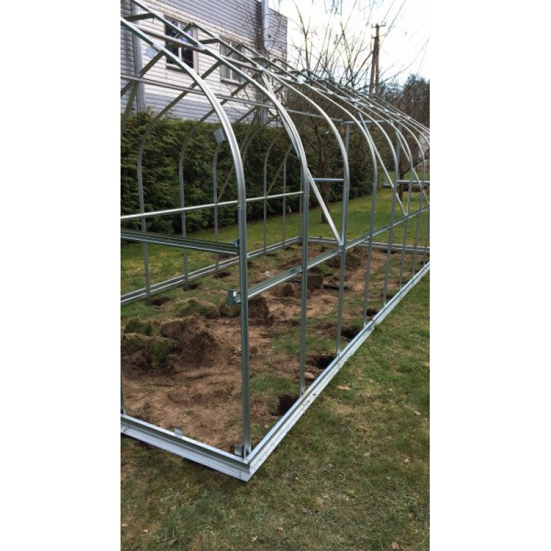 Karkass siltumnīcai KLASIKA STANDART 10 ar pamatiem 2,5x4m, bez pārklājuma / gab