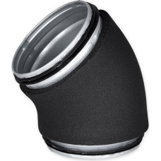 Europlast izolēts līkums metāla, 45°- Ø125mm ar gumijām, presēts, izolācija 9mm