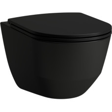 Laufen pods ar QR/SC Slim vāku Pro rimless, stiprināms pie sienas, 360x530 mm, matēts melns