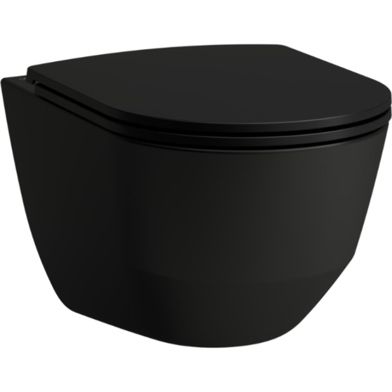 Laufen pods ar QR/SC Slim vāku Pro rimless, stiprināms pie sienas, 360x530 mm, matēts melns