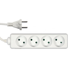 Vorel Pagarinātājs bez zemējuma, VOREL, 72486, 4 kontaktligzdas, 1.5 m, 16 A, balts