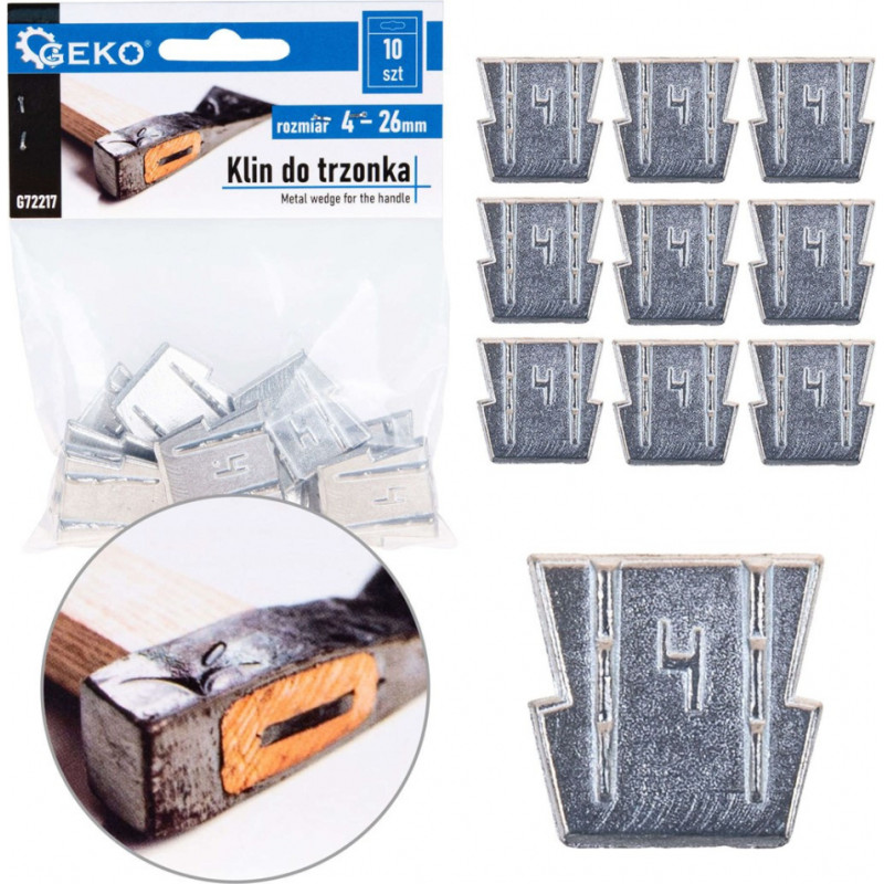 Geko Ķīlis kātam, metāla, 4 mm, 10 gab., G72217, GEKO