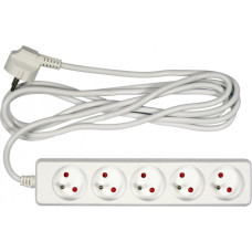 Vorel Pagarinātājs ar zemējumu 5 kontaktligzdām, 3m, VOREL, 72506, balts, 10A