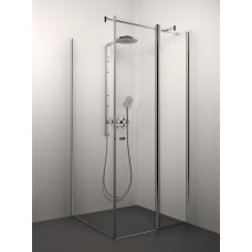 Stikla Serviss dušas stūris Laura, 1000x1000 mm, h=2000, hroms/caurspīdīgs stikls