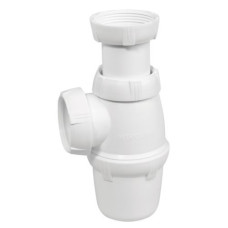 Wirquin izlietnes sifons, 1½, x 40 mm, bez noteces, plastmasa, balts