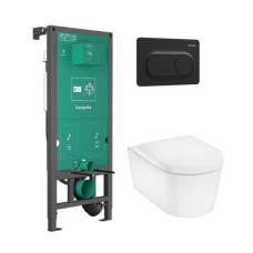Hansgrohe komplekts-pods ar QR/SC vāku EluPura S, rāmis iFrame, taustiņš Original S, balts/melns