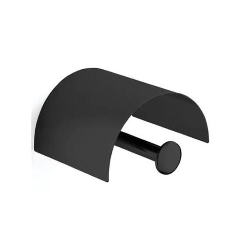 Inda tualetes papīra turētājs ar vāciņu One, matēts melns